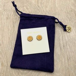 Tory Burch Winslow Enamel T-Logo Stud Earrings